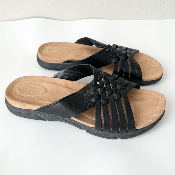 Easy Spirit Meadow open toe leather sandals black 8 NEW - Picture 10 of 11